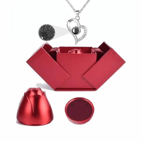 accessories : Love Halsketting™ | in 100 talen - Gift Set in Zilverkleurig hart van Pantino