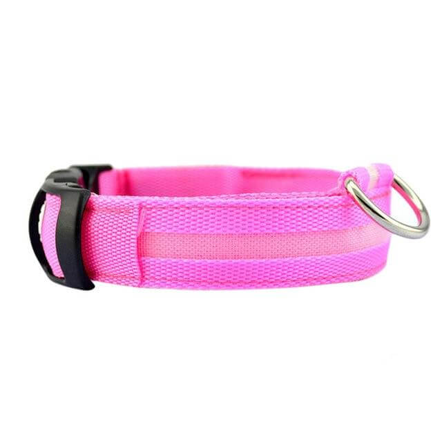 pets : LED Halsband in Roze van Pantino