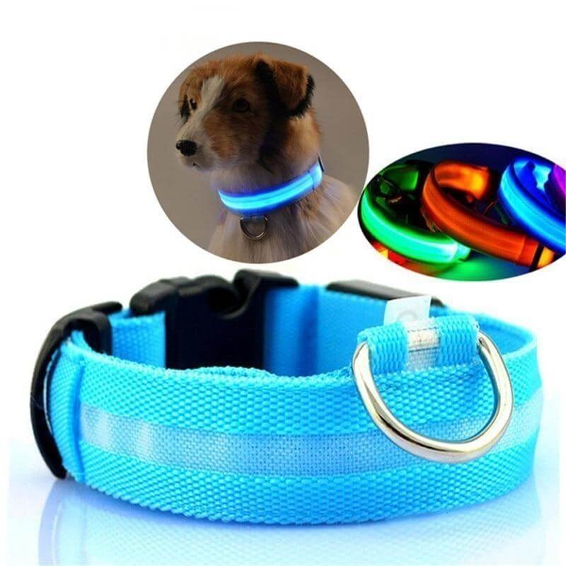 pets : LED Halsband in Blauw S van Pantino