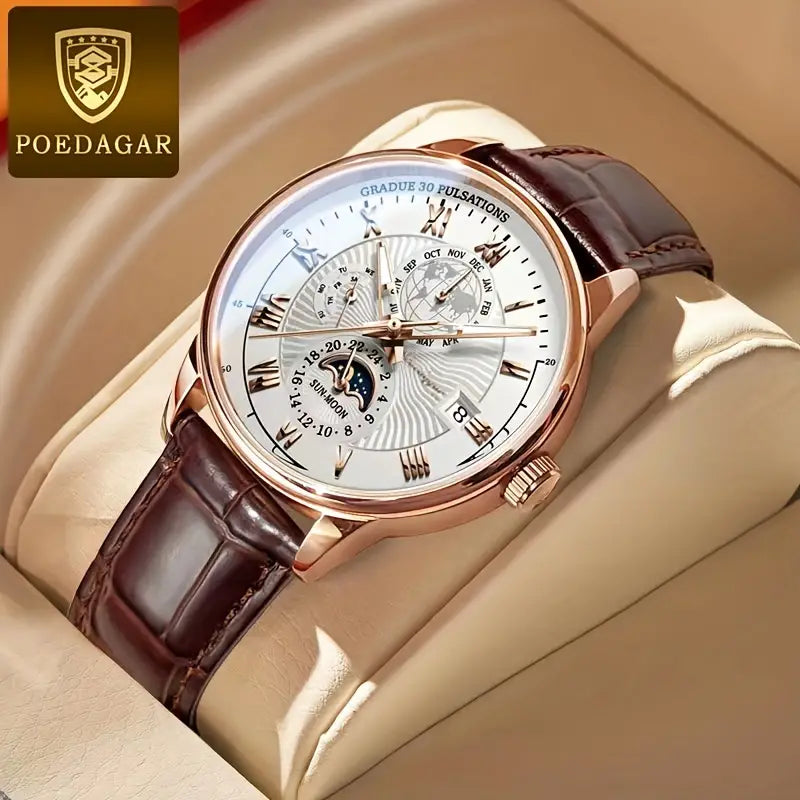 men's fashion : PhaseClock™ - Mechanisch luxe horloge voor mannen in van Pantino