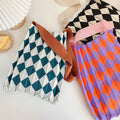 Bolso plegable - Bolsa de mano tejida argyle - Púrpura