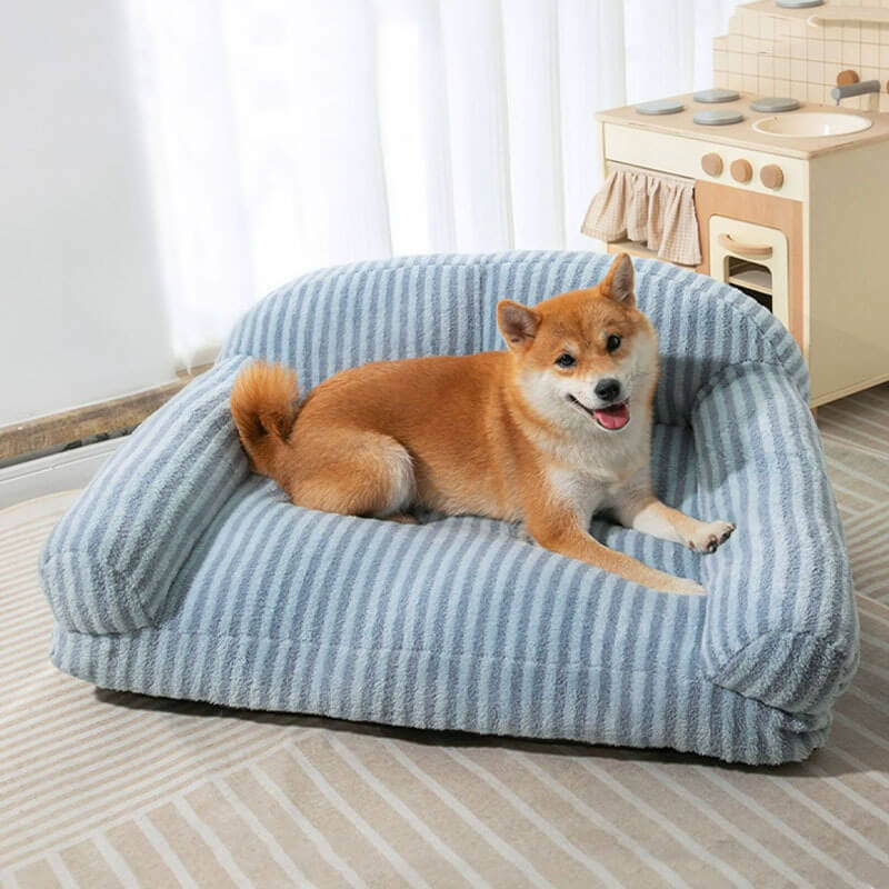 Gestreept Orthopedic Comfort Hondenbed - Blauw - Blauw - Pet Bed - Pantino