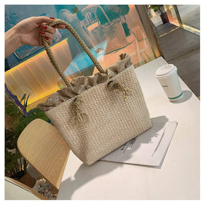 Veala | Geweven draagtas - Zomertas - Beige - Beach bag - Pantino