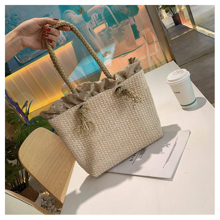 Veala | Geweven draagtas - Zomertas - Beige - Beach bag - Pantino