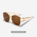 Beżowe okulary przeciwsłoneczne / Pro - Stylowe nakładane okulary ClipShades dla noszących okulary
