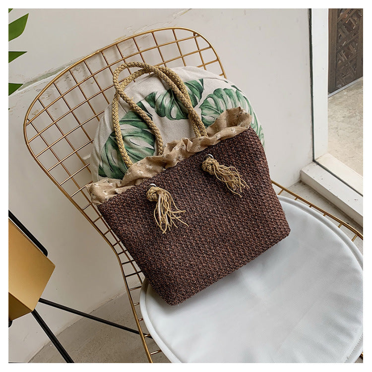 Veala | Geweven draagtas - Zomertas - Koffie - Beach bag - Pantino