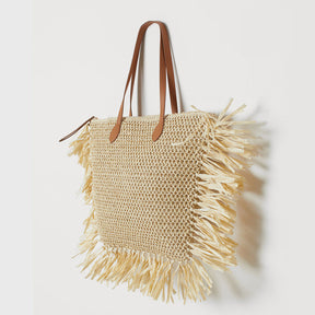 Veala | Geweven tas met één schouder - Beige - Beach bag - Pantino