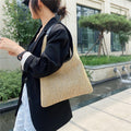 Torba na ramię damska khaki - rattan - SeaSide Chic