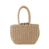 Veala | Hot Vrouwen Riet Tasje - Zand & Stijl - Bruin - Beach bag - Pantino