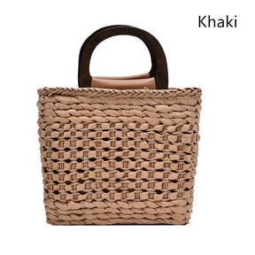 Veala | Draagbare Diagonale Strandtas - Khaki - Beach bag - Pantino