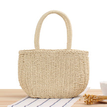 bags : Veala | Handgemaakte geweven tassen van stro - Shore Chic in Beige van Pantino