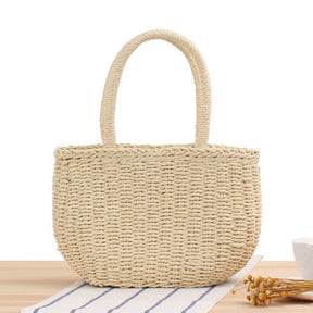 bags : Veala | Handgemaakte geweven tassen van stro - Shore Chic in Beige van Pantino