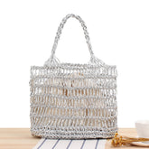 Veala | Shoreline wandeling handtas - Zilver - Beach bag - Pantino