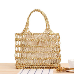 Veala | Shoreline wandeling handtas - Goud - Beach bag - Pantino