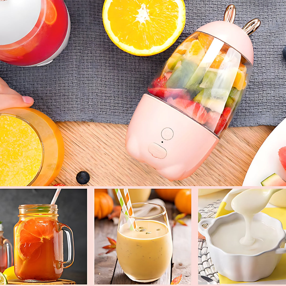 Draagbare juicer | USB-blender met batterij - Perfect voor smoothies onderweg - - Draagbare juicer | USB-blender met batterij - Perfect voor smoothies onderweg - €25 - Pantino