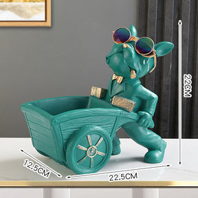 Mika | Bulldog opbergornament en decoratiebakje - Groen - customized - Pantino