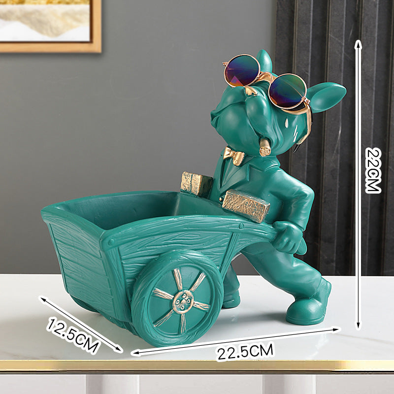 Mika | Bulldog opbergornament en decoratiebakje - Groen - customized - Pantino