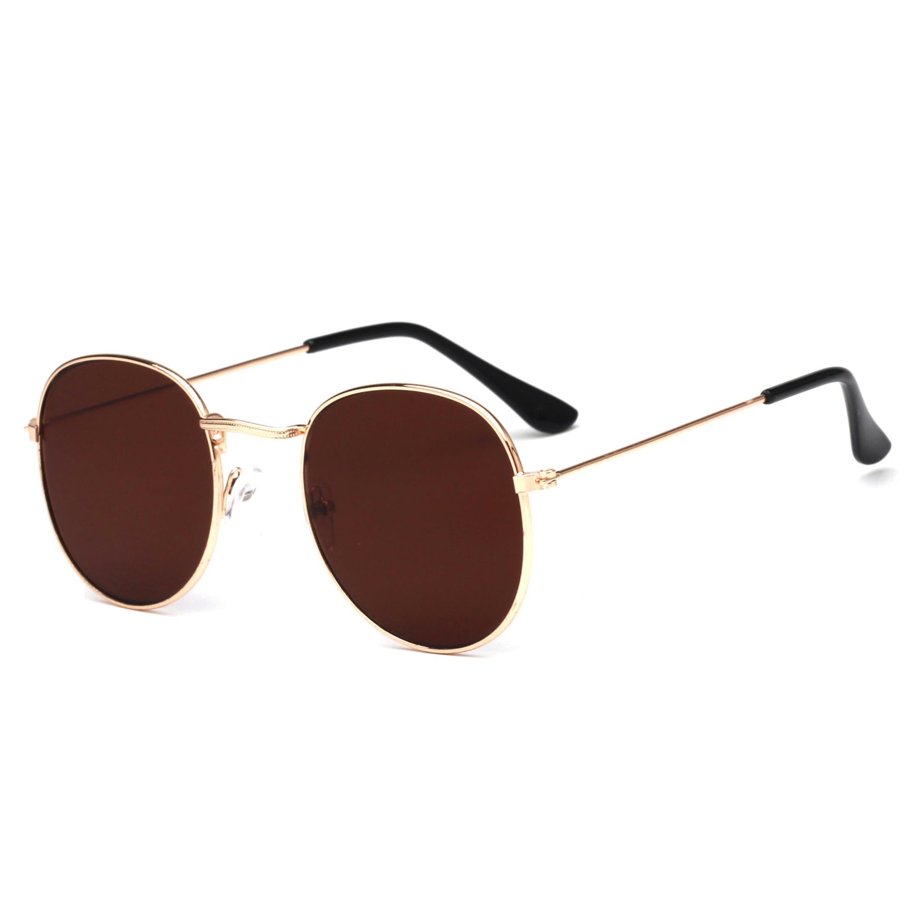 Veala | Modieuze metalen zonnebril - Gouden thee - Sunglasses - Pantino