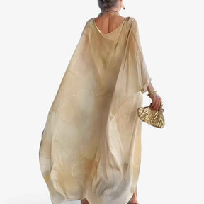 Maxi Jurk Dames Marmer Effect Elegant - Lange Zomerjurk Uniek