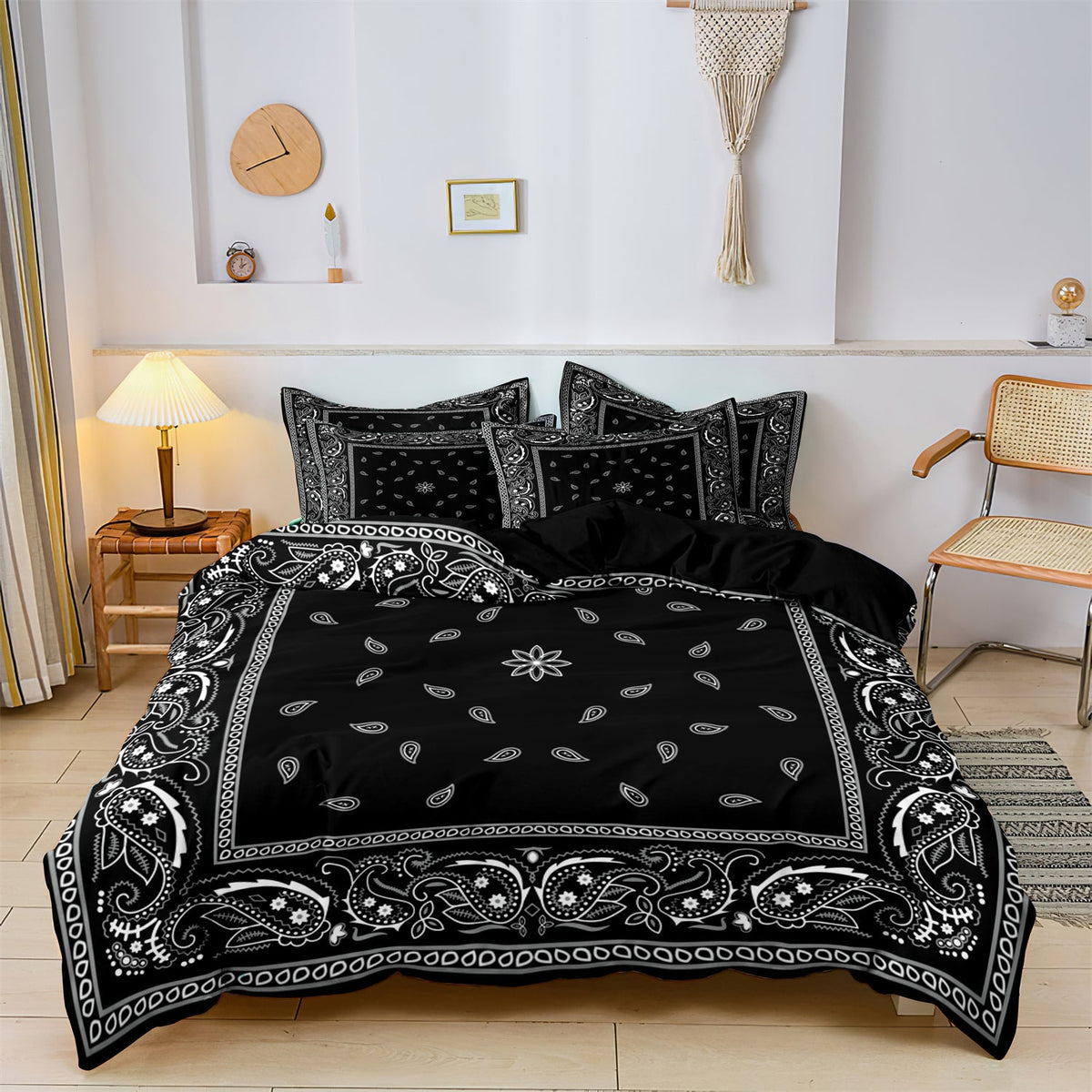 Luxe Layers - Paisley Mandala Bloemen Gedrukte Dekbedovertrek Beddengoed Set - - Home & Garden - Pantino