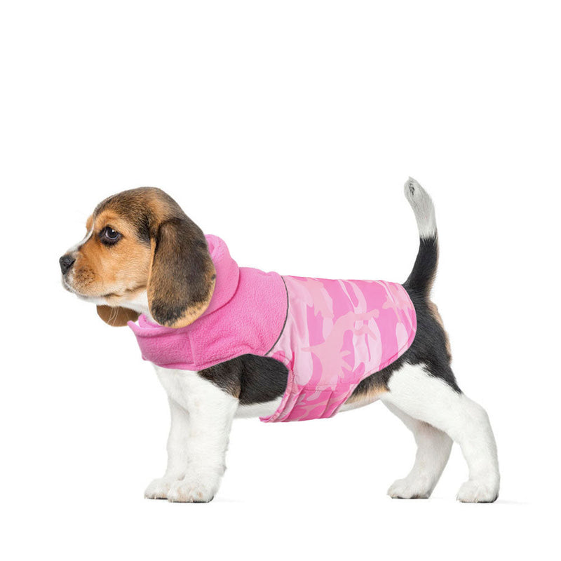 Stijlvol omkeerbaar hondenjack met camouflagestikselpatroon Hondenjas Pantino Roze XS 