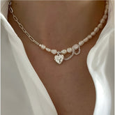 Sophia | Hartparel Asymmetrische Ketting - €25 : Sophia | Hartparel Asymmetrische Ketting in van Pantinoshop