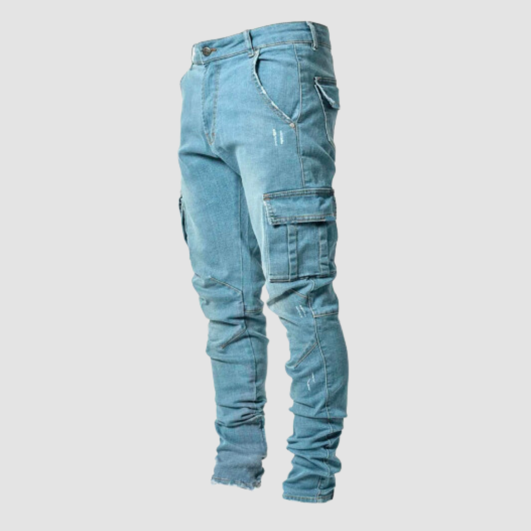 Keegan | Hoog Elastische Casual Jeans - Ideaal voor Ontspannen en Actieve Dagen - Blauw - Keegan | Hoog Elastische Casual Jeans - Ideaal voor Ontspannen en Actieve Dagen - € - Pantinoshop