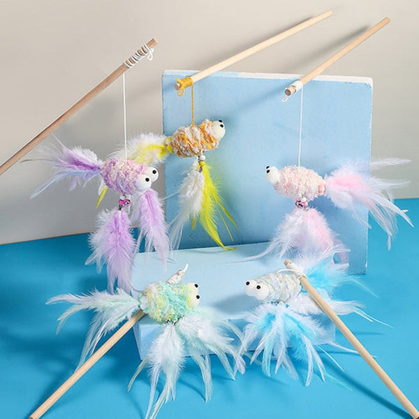 Met de hand gemaakt speelgoed voor katten met goudvissen design Kattenspeelgoed Pantino   