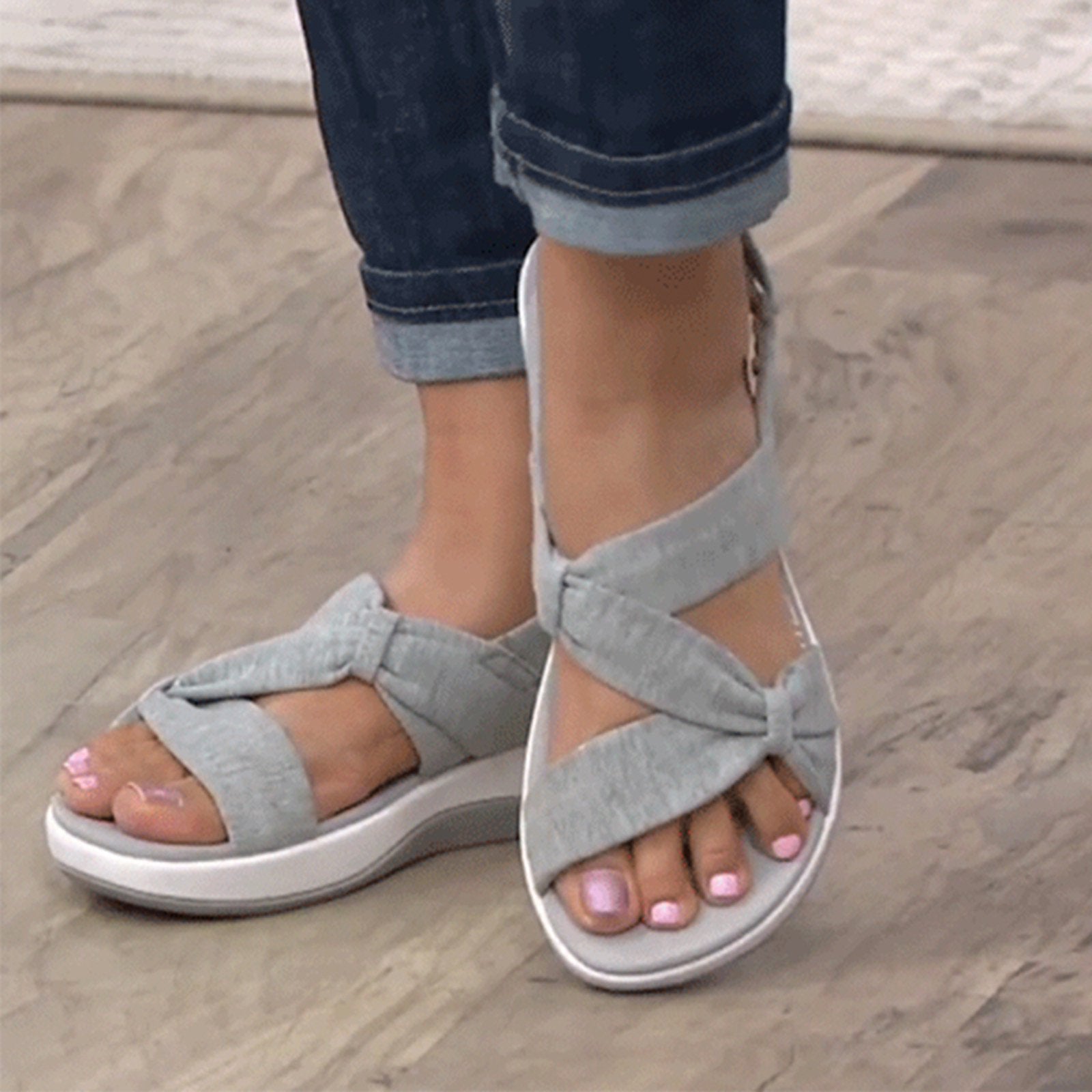 Tess | Casual Dames Sandalen - Chic Ontwerp voor een Verfijnde Alledaagse Stijl - Grijs - Tess | Casual Dames Sandalen - Chic Ontwerp voor een Verfijnde Alledaagse Stijl - € - Pantino