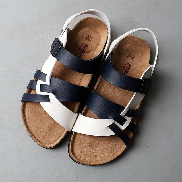 Jakob - Zwarte Herensandalen voor de Zomer - Zwart en Wit - Sandalen - Pantino