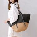 Bolso de hombro para la playa para mujer - Diseño veraniego chic de paja - Paja
