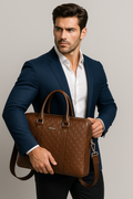 Borsa per laptop Nolan in pelle per uomo - Alta qualità, spaziosa e versatile - Nero