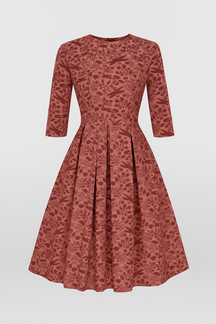 Midi-jurk met bloemenprint en 3/4-mouwen Dames