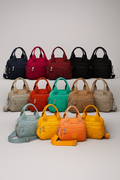 Borsa a Spalla Donna Blu Scuro - Nylon Casual Monocromatico con Cerniera - Nylon