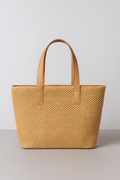 Bolso bohemio de paja tejido para la playa - Caqui