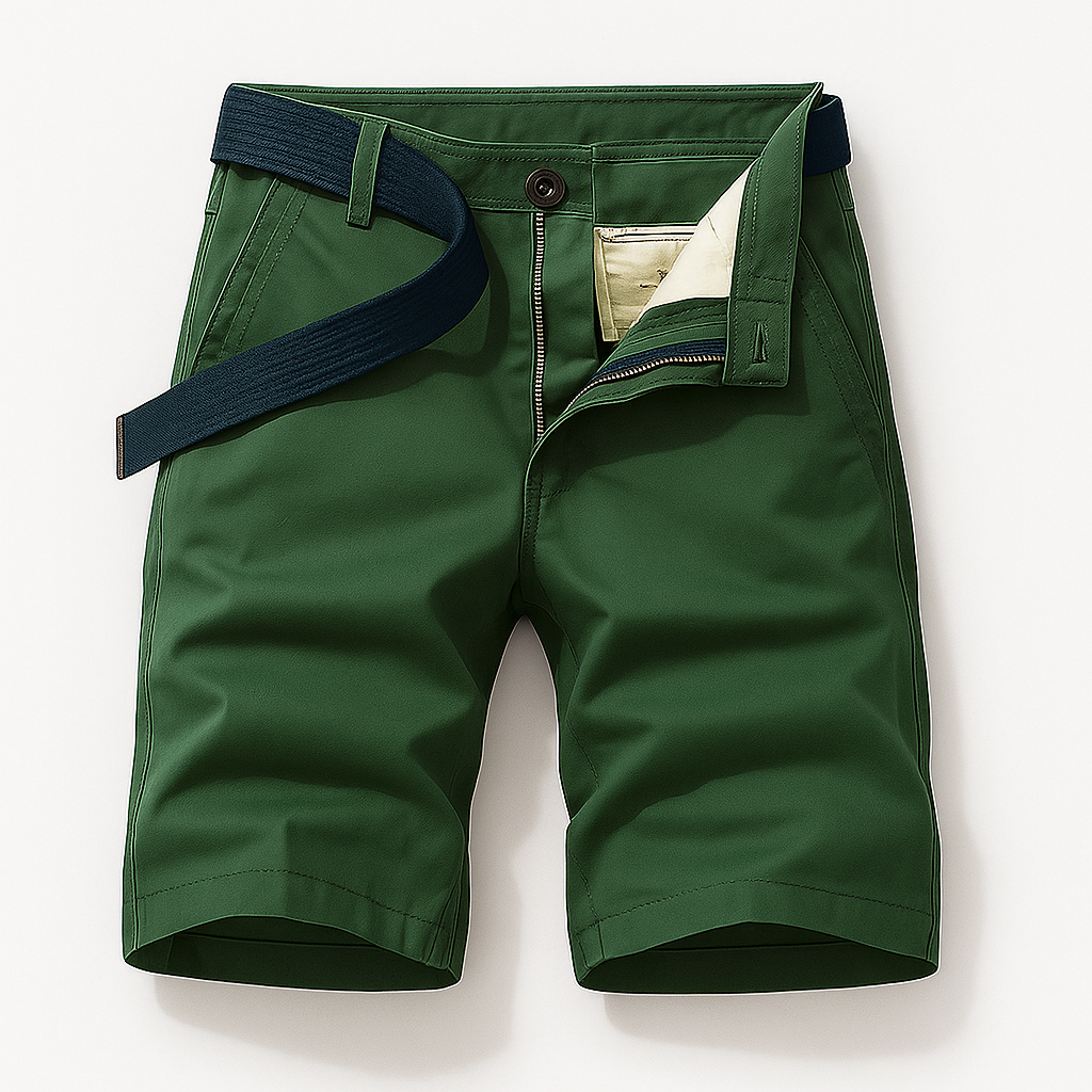 men's fashion : Aaron | Casual shorts met riem in Groen van Pantinoshop
