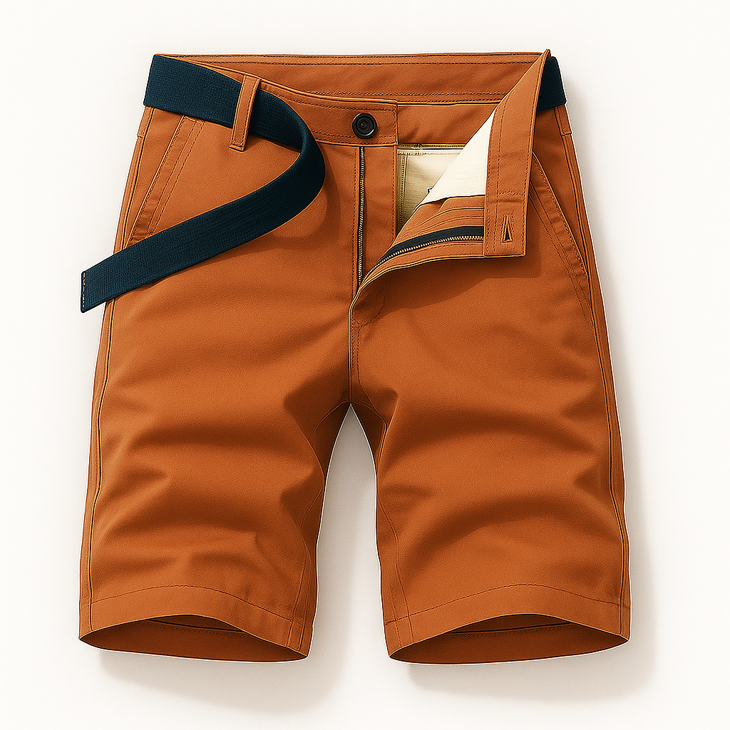 men's fashion : Aaron | Casual shorts met riem in Oranje van Pantinoshop