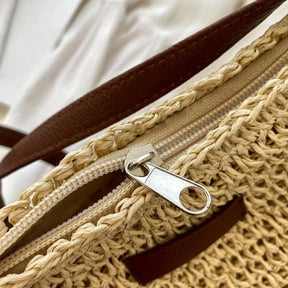 Eloise - Handgeweven schoudertas met leren band - - Accessoires - Pantino