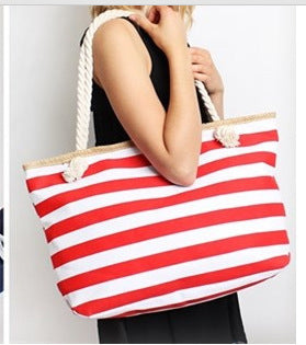 Veala | Gestreepte strandtas Mori - Rood - Beach bag - Pantino