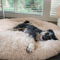 FluffyBed Letto a Ciambella in Peluche - Cuscino Allungato per Cani - Lavabile