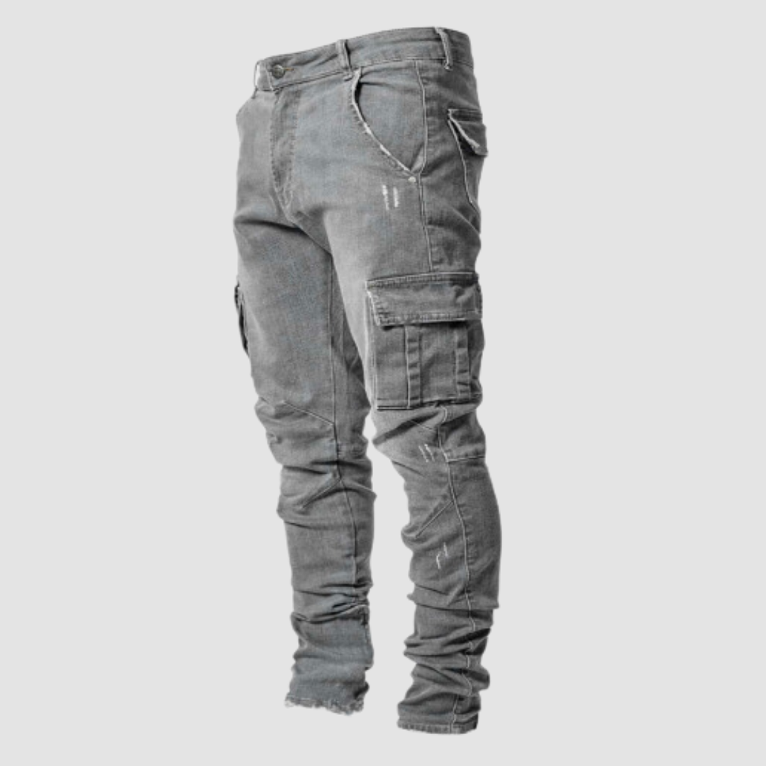 Keegan | Hoog Elastische Casual Jeans - Ideaal voor Ontspannen en Actieve Dagen - Grijs - Keegan | Hoog Elastische Casual Jeans - Ideaal voor Ontspannen en Actieve Dagen - € - Pantinoshop