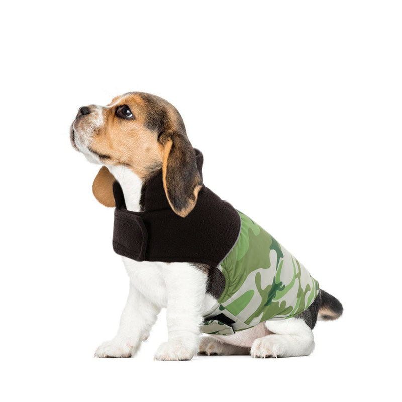 Stijlvol omkeerbaar hondenjack met camouflagestikselpatroon Hondenjas Pantino Groen XS 