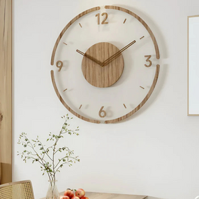 Wandklok van 30 Cm met Modern Design, van Acryl en Hout