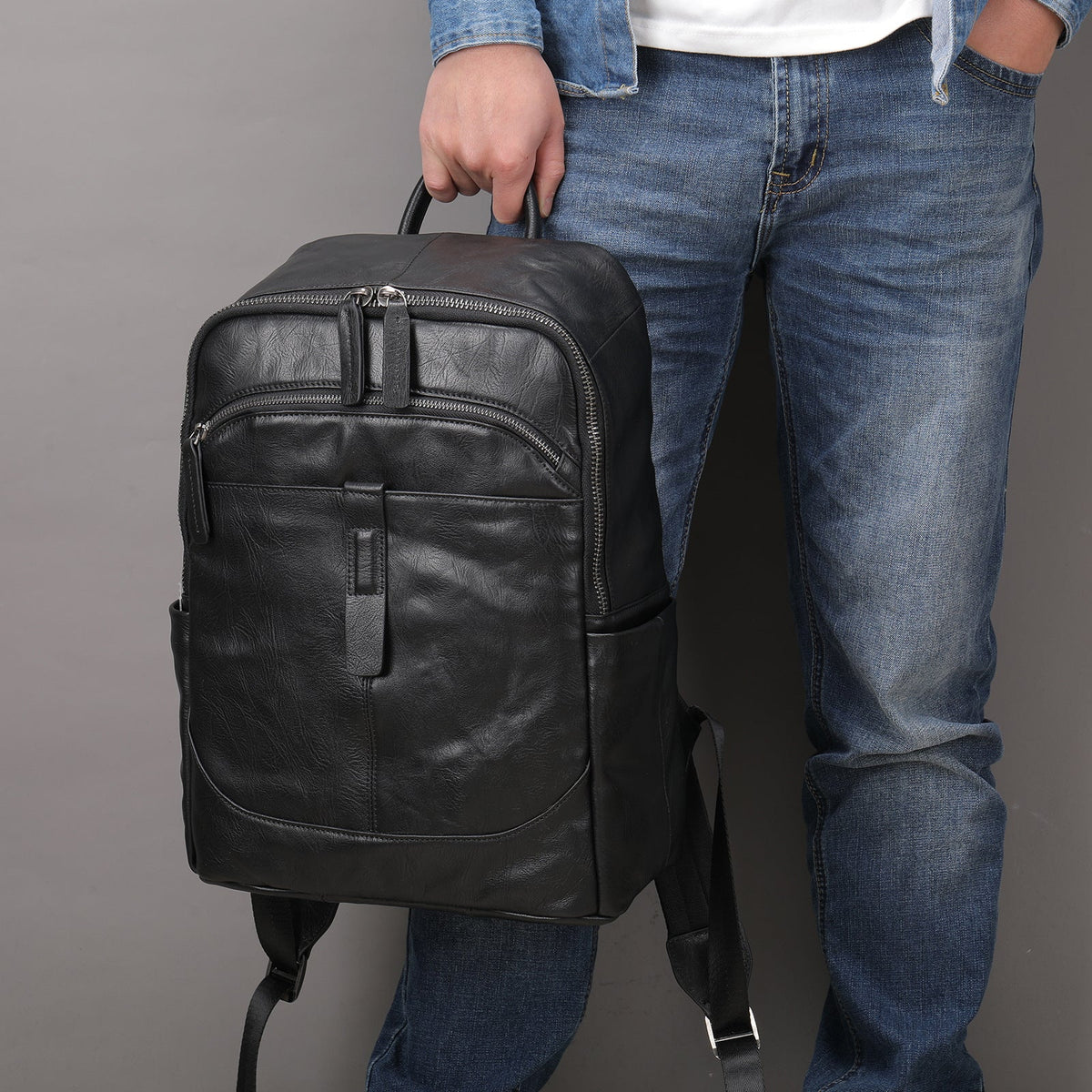 Men's Backpack : Executive Craft lederen rugzak in van Pantino