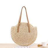 Veala | Stro Handtas Zomer Strand - Beige M - Beach bag - Pantino