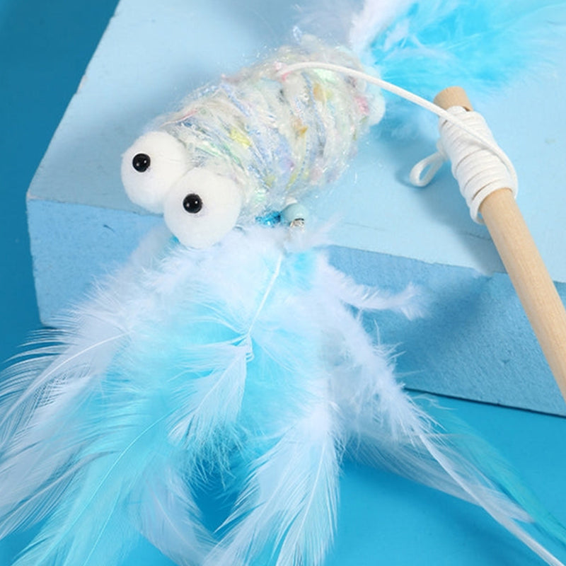 Met de hand gemaakt speelgoed voor katten met goudvissen design Kattenspeelgoed Pantino Blauw  