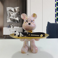 Berenstandbeeld met Dienblad - Grappig Woonkamer Decoratie - Hars