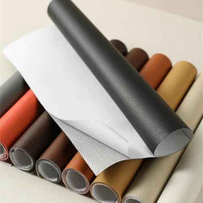 Zwarte zelfklevende leerlappen voor reparatie van bank, autostoelen, kleding - Set van 10x20cm