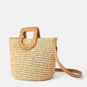 Veala | Strandtas met houten handvat - - Beach bag - Pantino