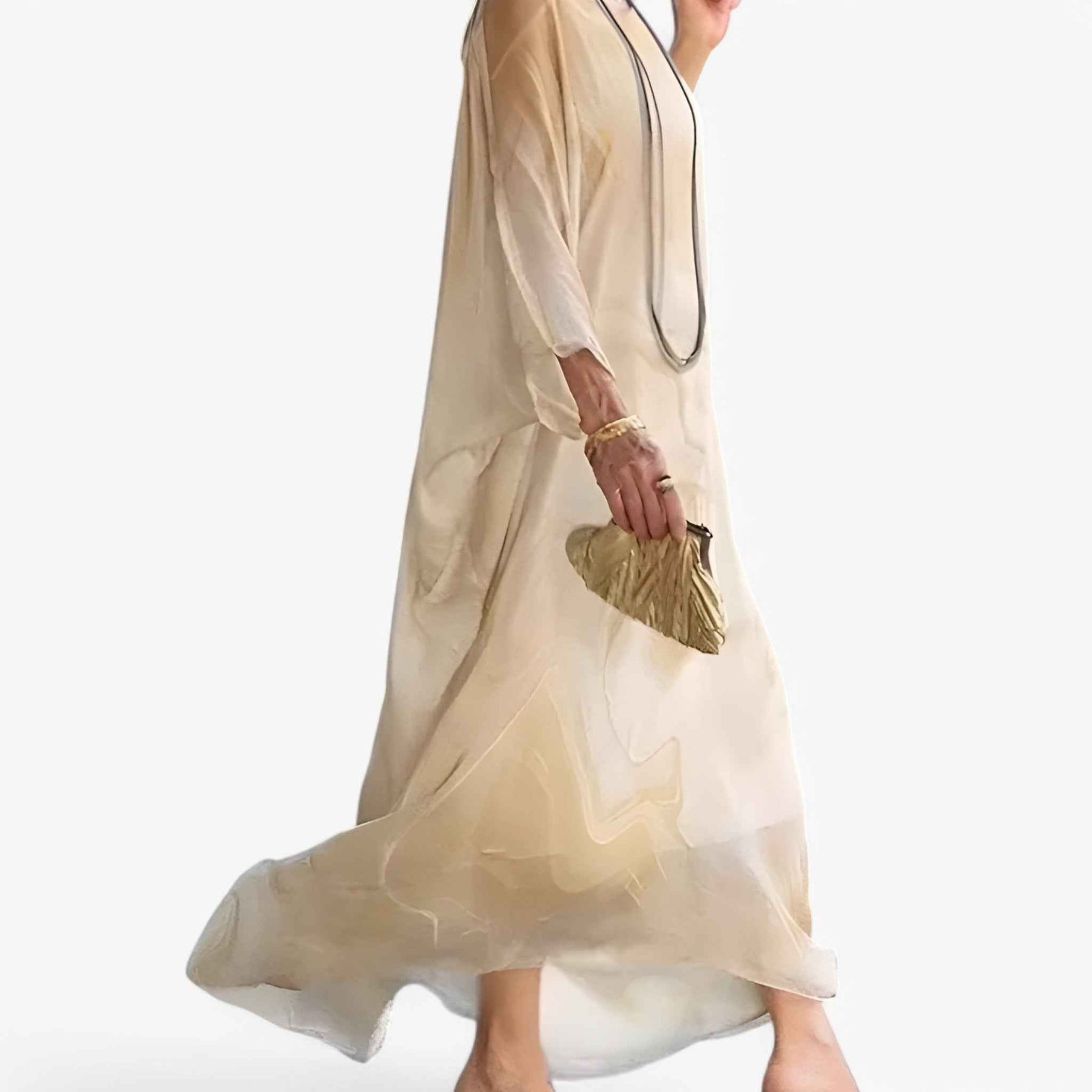 Maxi Jurk Dames Marmer Effect Elegant - Lange Zomerjurk Uniek
